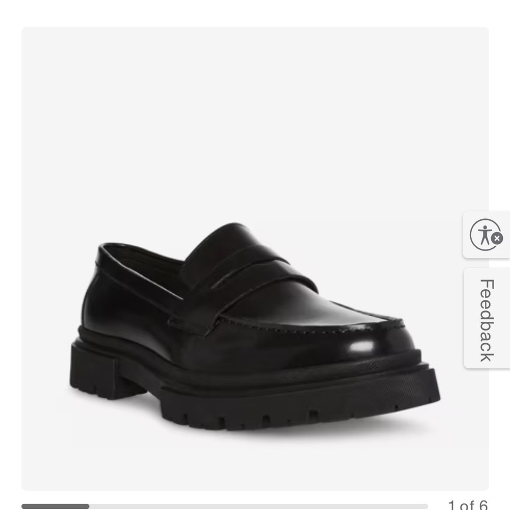Steve Madden Black Leather Loafers - Picture 4 of 8